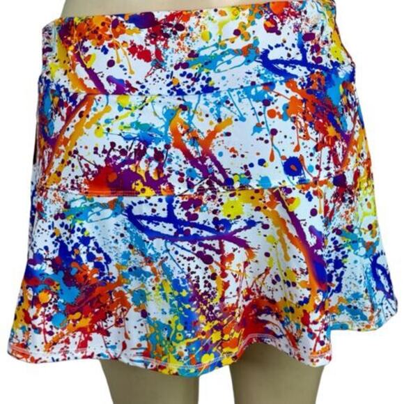 Queen of the Court Splatter Paint Tennis Skirt Pickleball Skort Sz M NWT - Picture 4 of 9